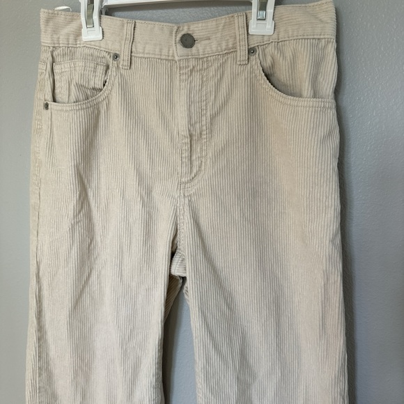 Cream Corduroy Straight Leg Pants - Picture 3 of 5